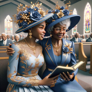 Adjust the 3-D realistic image to depict the African-American gr...
