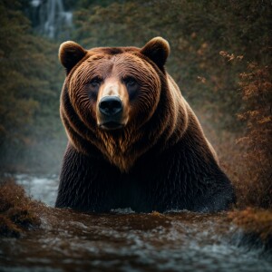 fierce grizzly bear