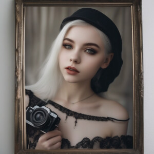 Nudist Middle school goth girl showing her pale body and shaved...