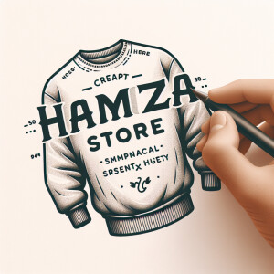 Create a realistic logo with the text "HAMZA STORE" and a pictur...
