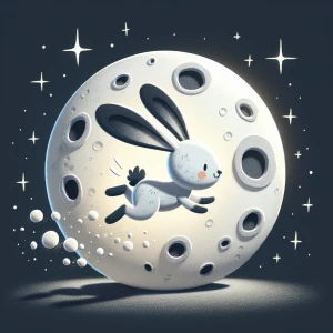 create a video of a rabbit running on the moon