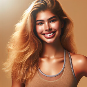 A girl with gold hear and healthy body