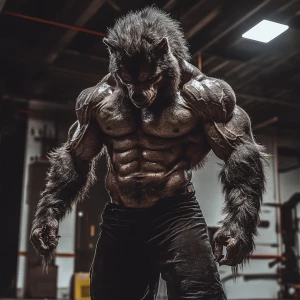 Lycan hairymuscles showing off full body view