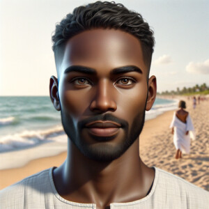 Create a 3-D realistic picture of a beautiful African-American J...