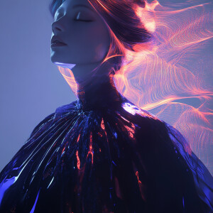 Portrait of a transcendent sorceress standing at the nexus of al...