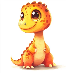 Create an image of the cutest, most adorable cartoon dinosaur, i...