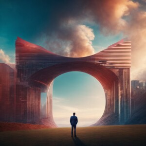 Architect’s dream flows,
Man and building intertwine,
Lines blen...