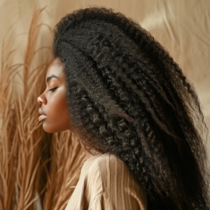 A black woman embracing her natural beauty and regrowing her lon...