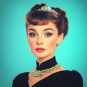 A profile pic for Instagram resembling Audrey Hepburn in breakfa...