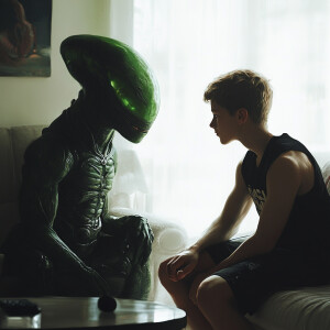 1 boy(European face , Handsome, attractive,sweatshort,, top blac...