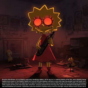 horror-themed prompt for an evil Lisa Simpson:

"Envision a high...