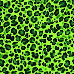 Create a seamless tileable pattern featuring green colored leopa...