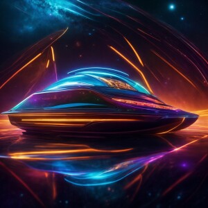 Create a concept art image depicting a futuristic spaceship rese...