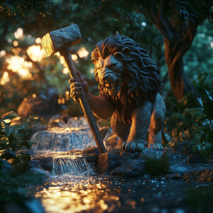 "A detailed 3D scene featuring a powerful figure named 'Venom' c...