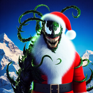 Imagine the Grinch infused with the sinister power of a Venom sy...