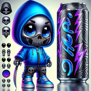 An urban cartoon glossy highly detailed baby Grim Reaper city ar...