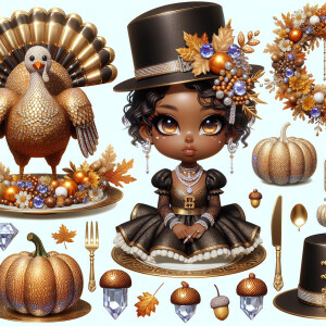 Create a detailed 3D representation of an elegantly stylized chi...