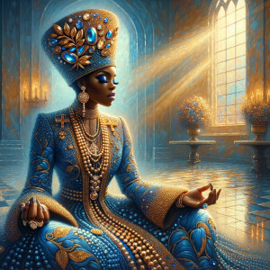 Create an illustration that embodies spirituality and a deep con...