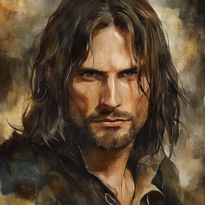 aragorn as played by viggo mortensen in lord of the rings, ghibl...