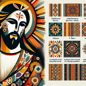 Jesus Christ but in Ethiopian patterns to design multi colored K...