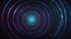 A minimalist abstract soundscape visual — glowing concentric rin...