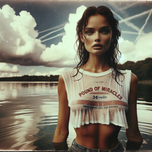 Create faded color photograph from early seventies of a beautifu...