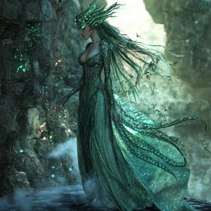 A highly realistic, fantasy-themed image of Dahlia Valentina (fi...