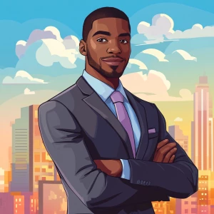 Generate an image of a confident African American male standing...