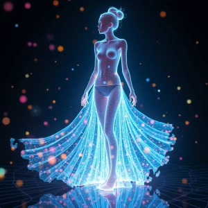 A brilliantly shimmering digital glitch, every pixel sparkling w...