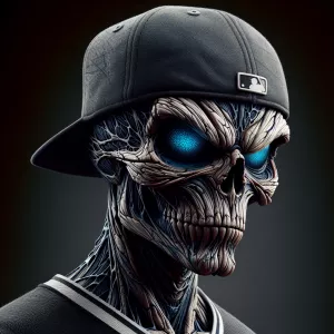 Hyper-realistic highly-detailed anthropomorphic skullfaced man,...