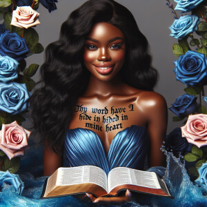 Create an image of an ultra-light-skinned African-American woman...