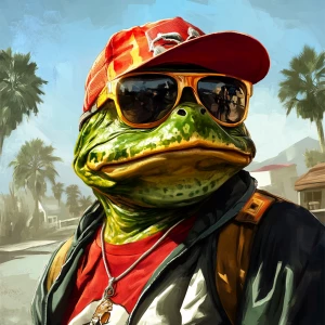 Meme PEPE, highly detailed character portrait in the style of mo...