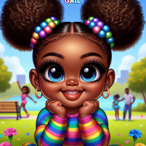 A cartoon-style digital illustration of a young African-American...