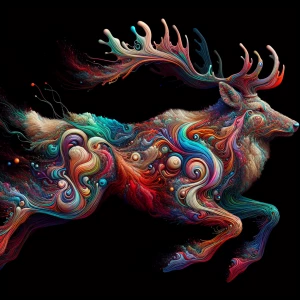 Design an 8K resolution motion graphic depicting a surreal hybri...