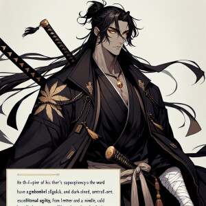 The son of Dracule Mihawk from One Piece and Yoruichi Shihouin f...