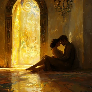 painterly concept art of the two anthropomorphic feet sharing a...