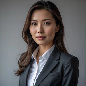 Photography, photo for resume, an Asian woman in business attire...