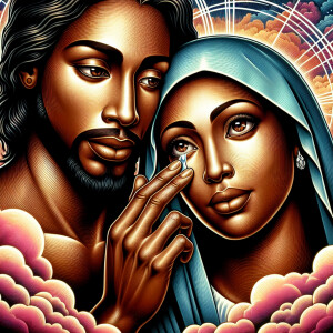 Ensure that the image distinctly represents both Jesus Christ an...