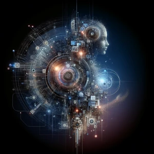 Create a conceptual art piece portraying the symbiosis between t...