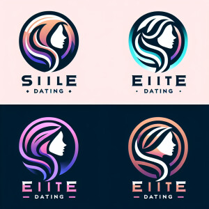 logo for secret elite dating service in Bali. girl in profile, f...