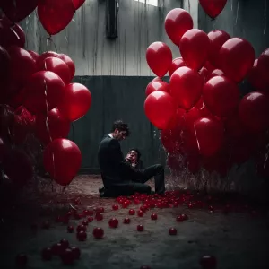 Create an image of an intensely emotional and terrifying scene w...