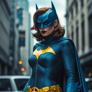 Create an image of Batgirl, the DC Comics superheroine, featurin...