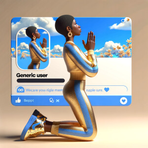 Create a 3D illustration of a realistic light skinned African-Am...