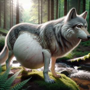 Very Pregnant wolf