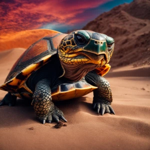 Turtle with cricket bat