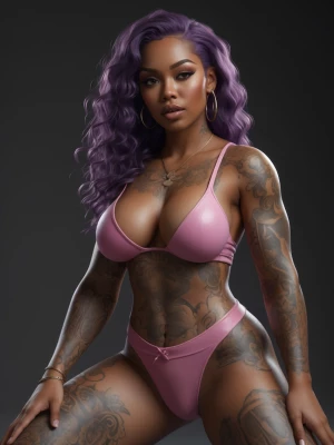 African American Brown skin redbone female with just above shoul...