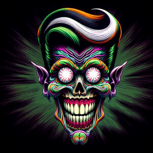 A surreal, animated portrait of Betty Boop's possessed visage: h...