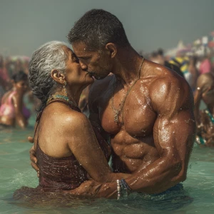 Hyperrealism, photo painting .a indian criminal sweaty muscular...
