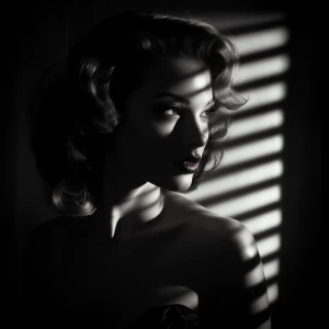 film noir photo, beautiful woman, in the style of Robert Coburn,...
