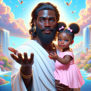 Create a 3D realistic artwork featuring the phrase 'Jesus Saves'...